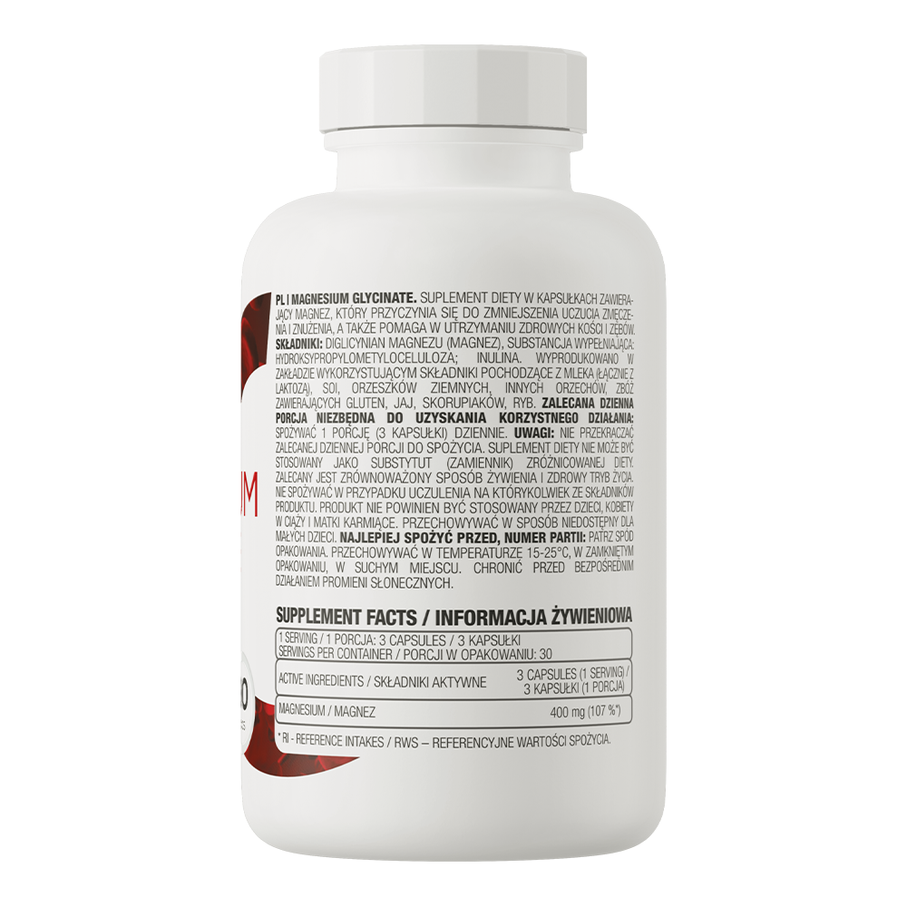 OstroVit Magnesium Glycinate 90 caps embalagem