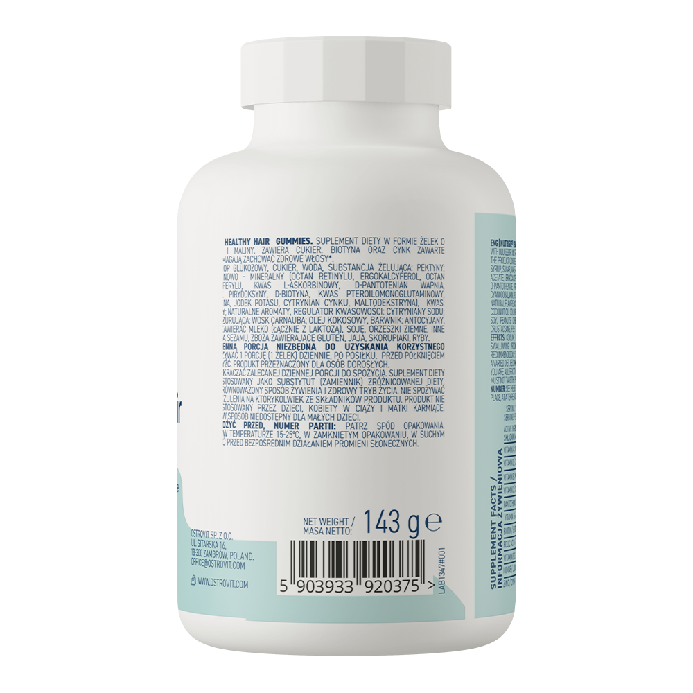 OstroVit NUTRISIE® Healthy Hair Gummies 60 gummies – Blueberry & Raspberry