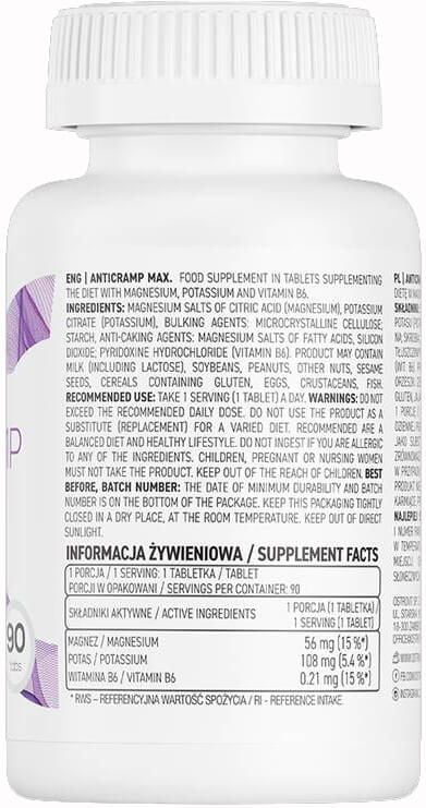 OstroVit Anticramp Max – 90 tablets EXPIRY DATE 13/6/2026