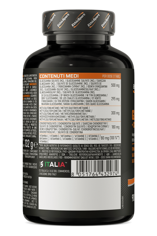 EthicSport Glucosamine Chondroitin MSM + Vitamin C (90 Comprimidos) – Escudo Articular e Regeneração Activa