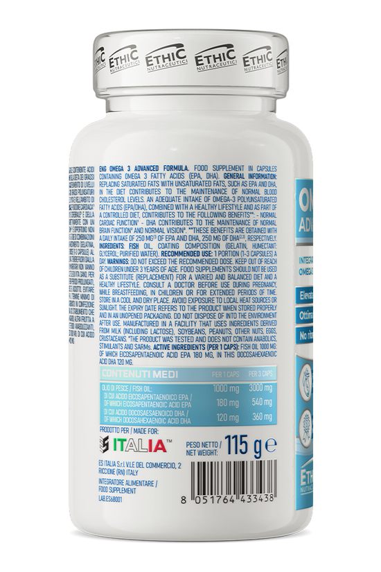 EthicSport Omega 3 Advanced Formula (90 Cápsulas) – Saúde Cardiovascular, Cerebral e Anti-Inflamatória