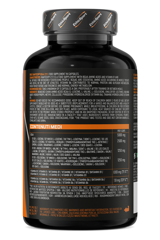 EthicSport Ramtech BCAA 2:1:1 (90 Comprimidos) – Aminoácidos Ramificados Premium para Recuperação e Proteção Muscular