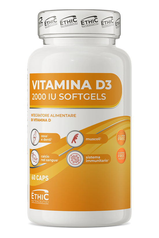 EthicSport Vitamina D3 2000 UI (60 Cápsulas) – Inmunidad, Salud Ósea y Rendimiento