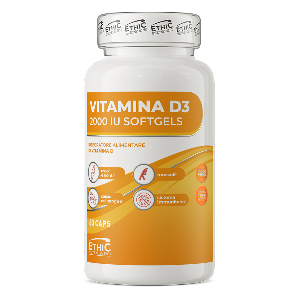 EthicSport Vitamin D3 2000 IU (60 Cápsulas) – Imunidade, Saúde Óssea e Performance