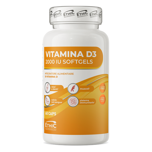 EthicSport Vitamin D3 2000 IU (60 Cápsulas) – Imunidade, Saúde Óssea e Performance