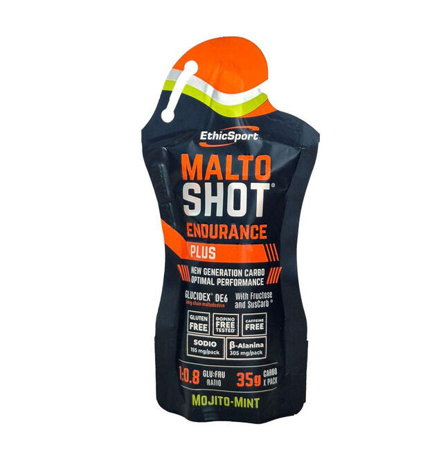 ETHICSPORT MALTO SHOT ENDURANCE PLUS 50ML MOJITO-MINT