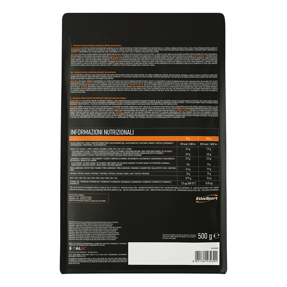 EthicSport VPR Vegetable Protein – 500 g - Cocoa (High Digestibility)