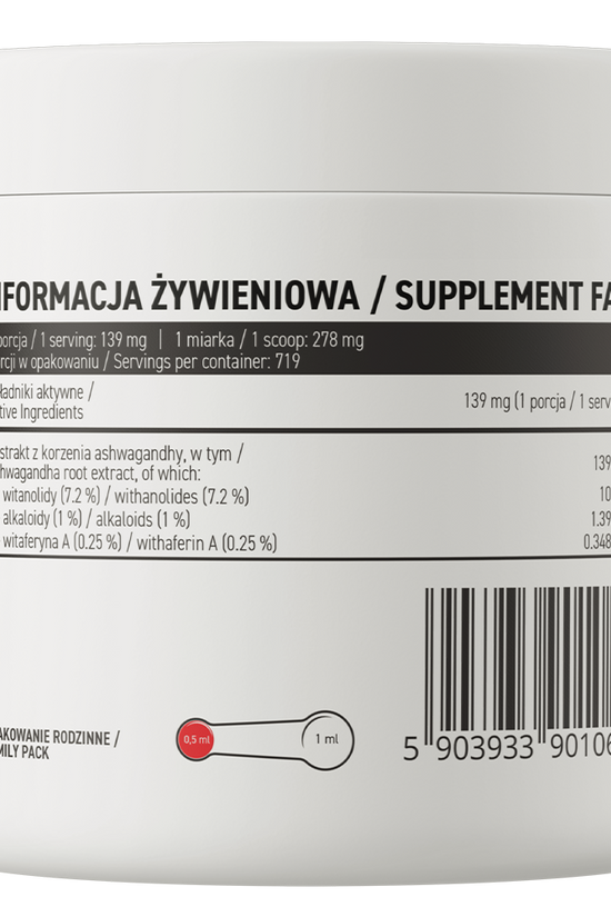 OstroVit Ashwagandha Extract 100 g embalagem traseira