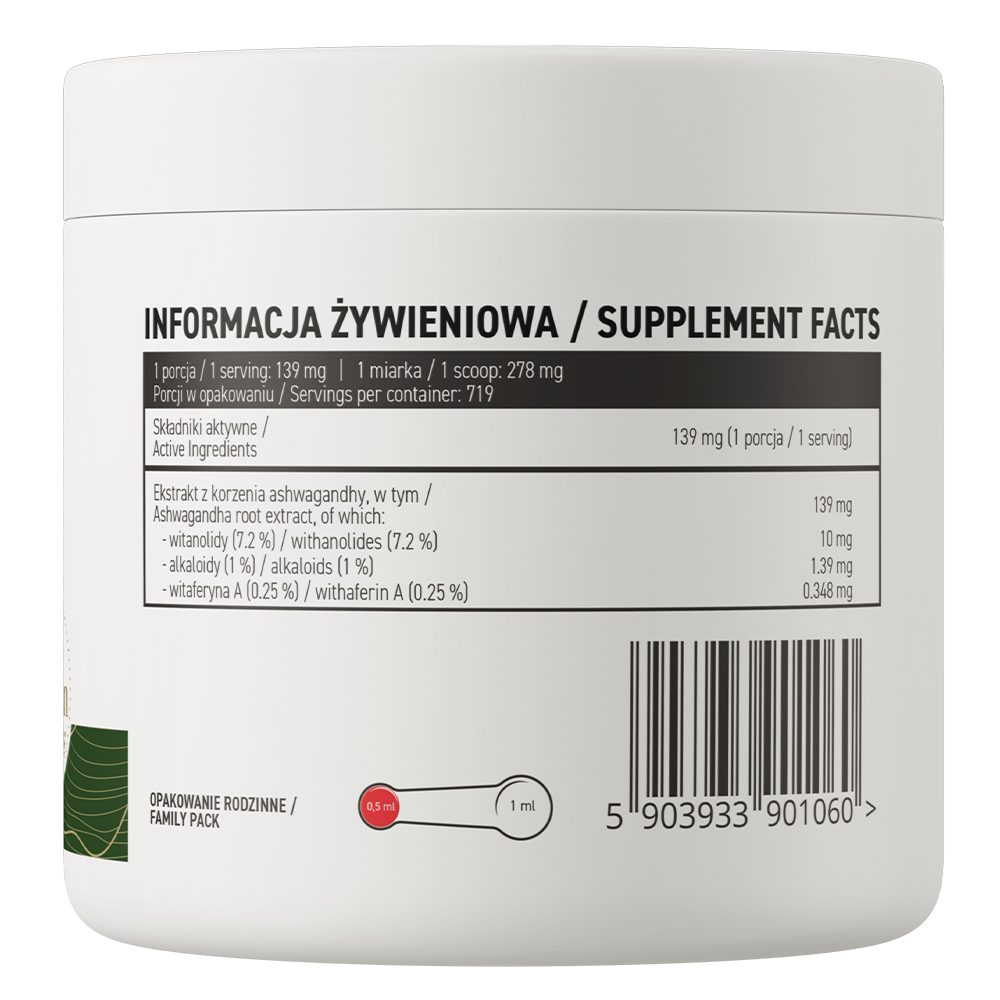 OstroVit Ashwagandha Extract 100 g embalagem traseira