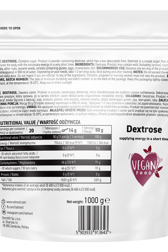 OstroVit Dextrose 1000 g – Natural