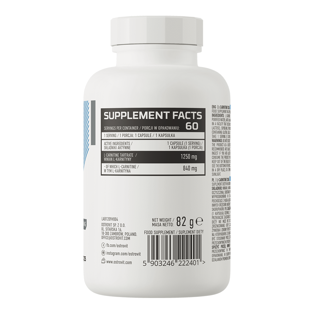 OstroVit L-Carnitine 1250 mg 60 capsules cápsulas