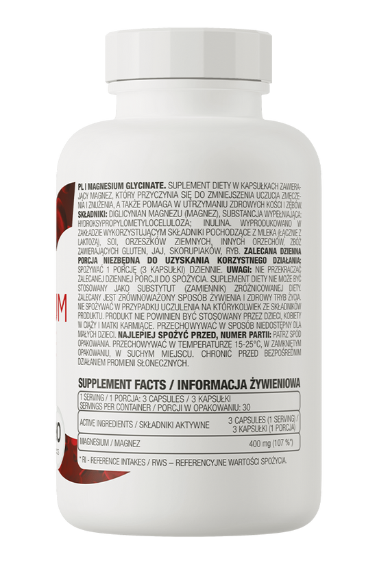 OstroVit Magnesium Glycinate 90 caps embalagem