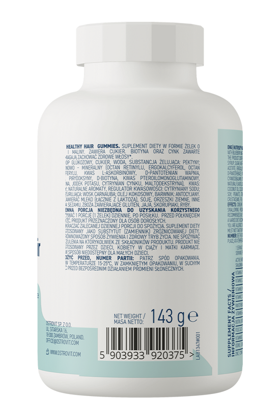 OstroVit NUTRISIE® Healthy Hair Gummies - 60 Gummies - Blueberry & Raspberry