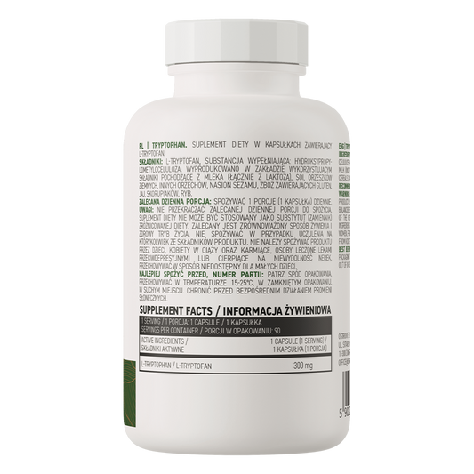 OstroVit Tryptophan VEGE 90 cápsulas frasco traseira