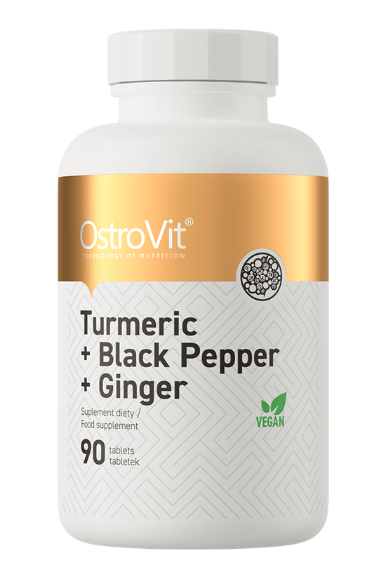 OstroVit Turmeric + Black Pepper + Ginger 90 tabs embalagem