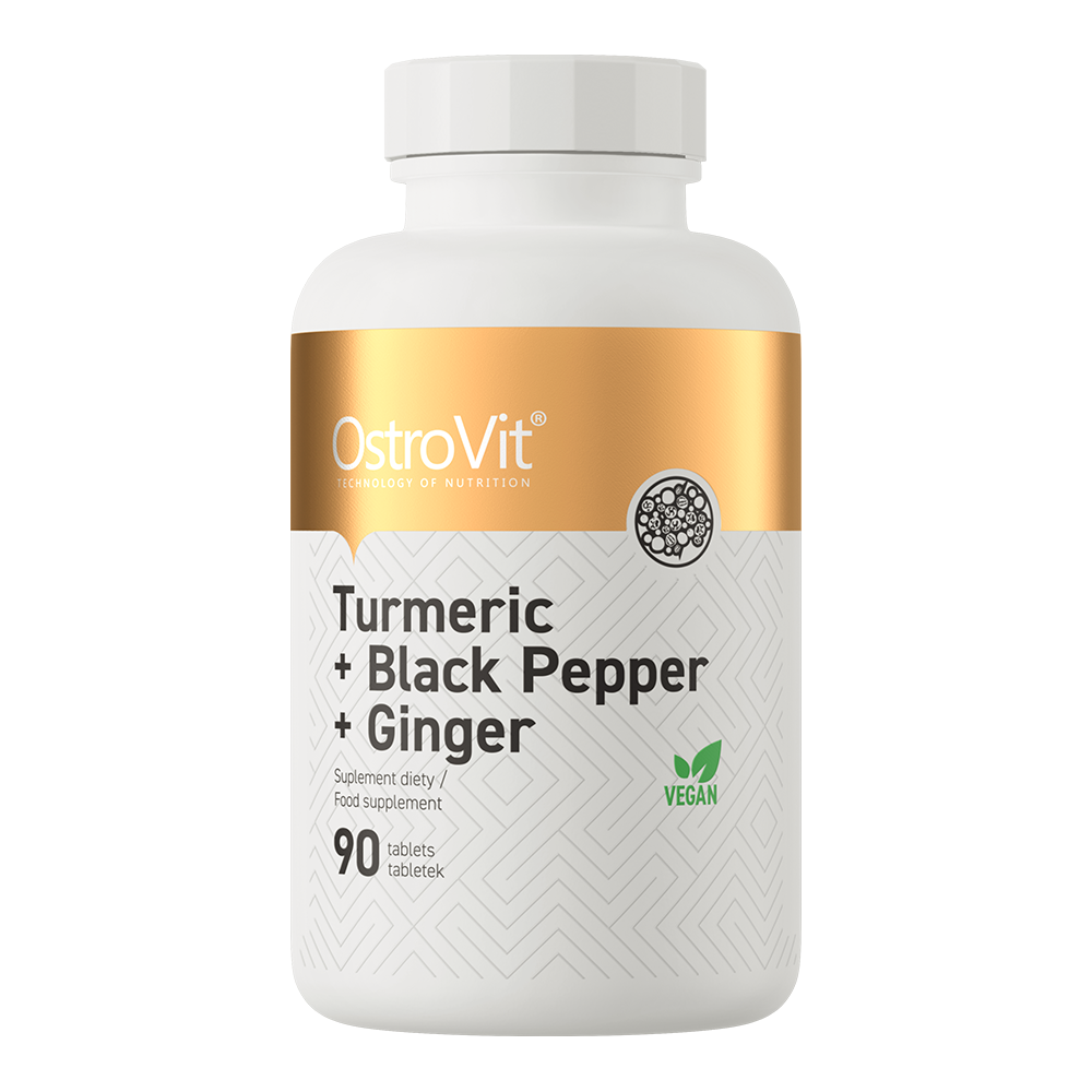 OstroVit Turmeric + Black Pepper + Ginger 90 tabs embalagem