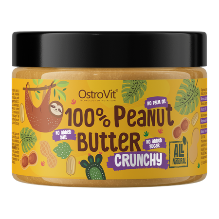 OstroVit Peanut Butter 100% 500 g Crunchy — frasco