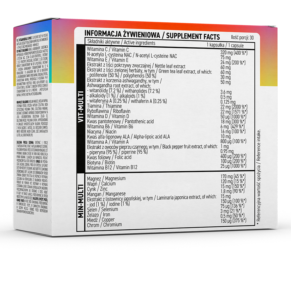 OstroVit VITA&MINERALS Sport 60 caps detalhe