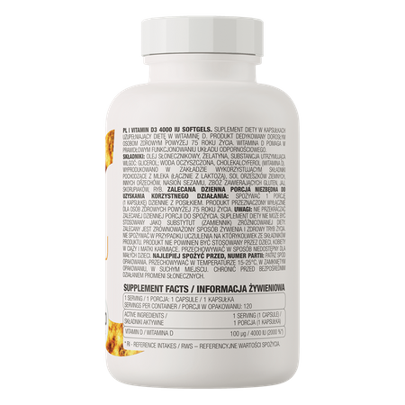 OstroVit Vitamin D3 4000 IU – 120 cápsulas