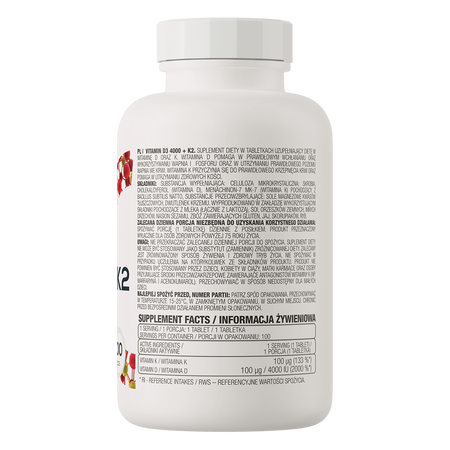 OstroVit Vitamin D3 4000 IU + K2 – 100 comprimidos