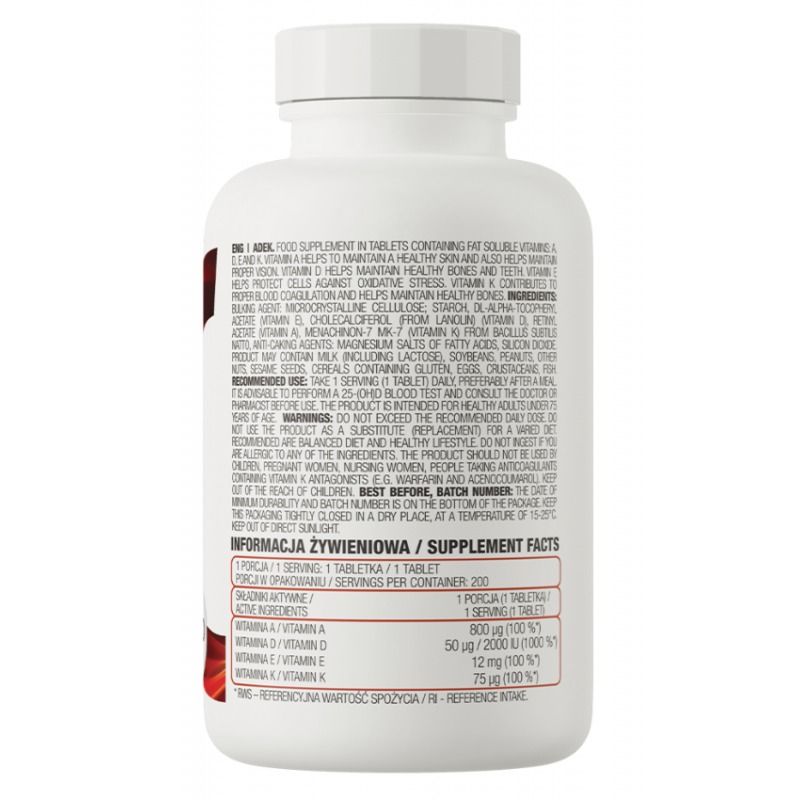 OstroVit ADEK 200 comprimidos — frasco