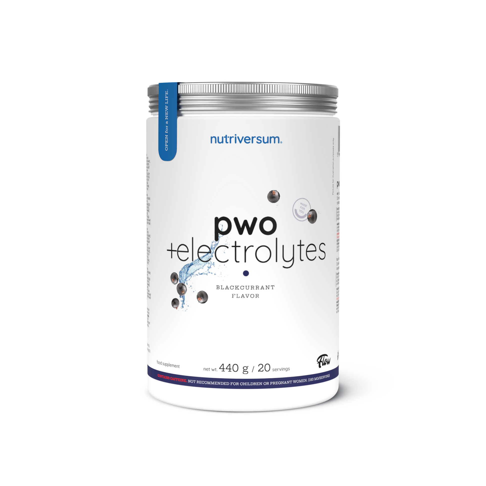 Nutriversum PWO+ Electrolytes 440 g groselha negra
