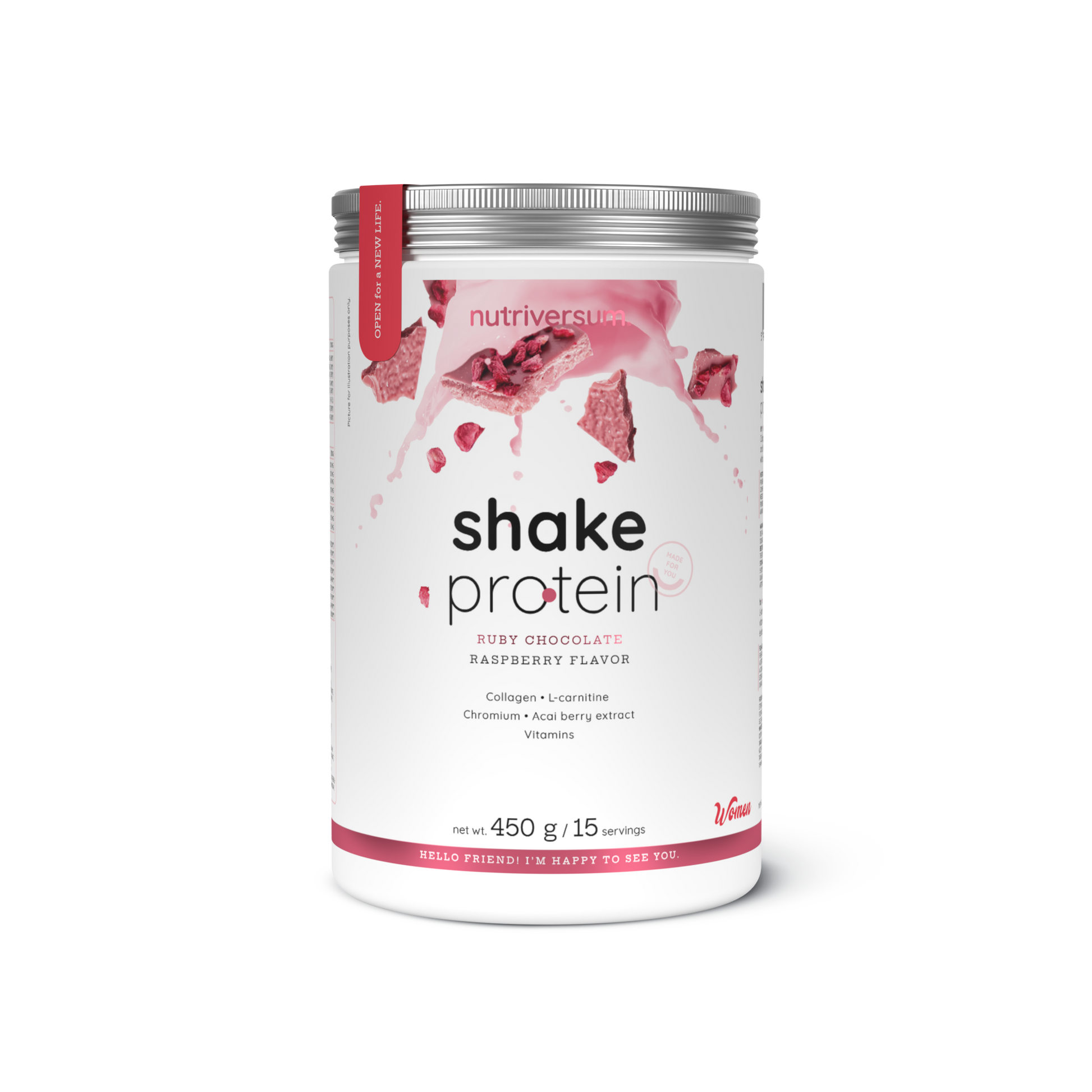 Nutriversum Women Shake Protein 450 g chocolate e framboesa