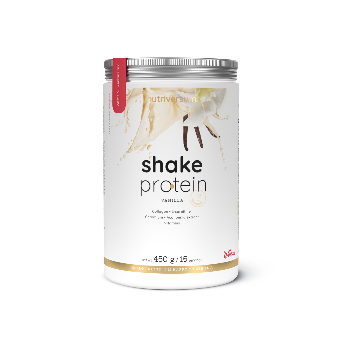 Nutriversum Women Shake Protein 450 g baunilha