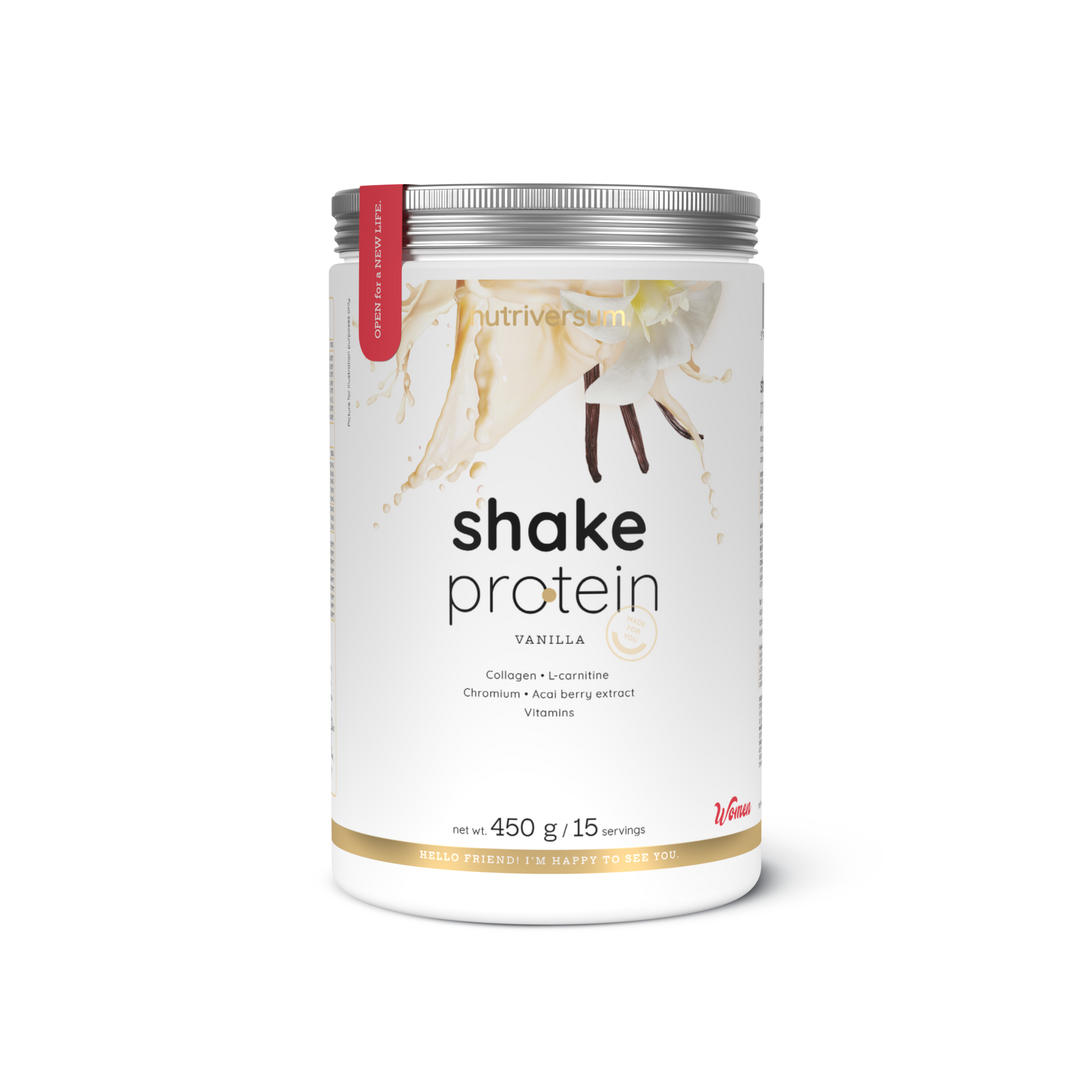 Nutriversum Women Shake Protein 450 g baunilha